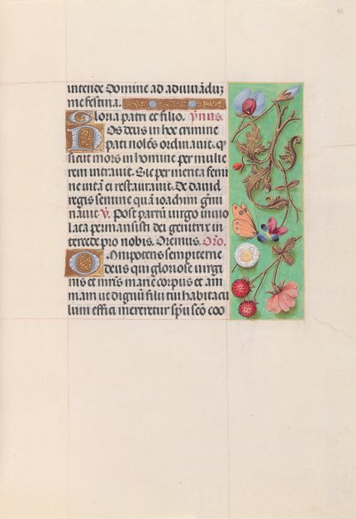 Horas da rainha Isabel, a católica, rainha da Espanha: Fol. 82r, c. 1500. de Master of the First Prayerbook of Maximillian