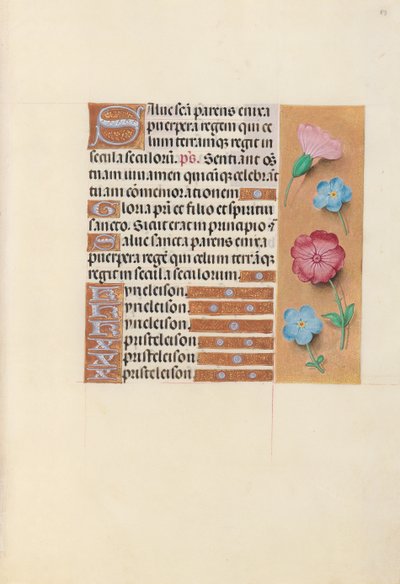 Horas da rainha Isabel, a católica, rainha da Espanha: Fol. 89r, c. 1500. de Master of the First Prayerbook of Maximillian