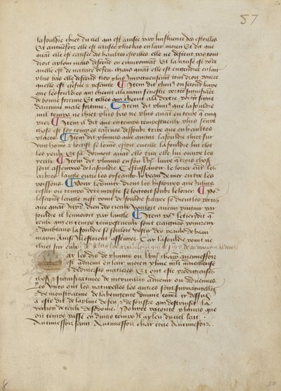 Historiated Initial P: Chuva de sapos, rãs e vermes de Master of the Geneva Boccaccio