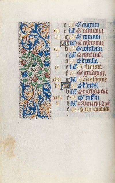 Livro de Horas de Uso de Rouen: fol. 11v, c. 1470 de Master of the Geneva Latini
