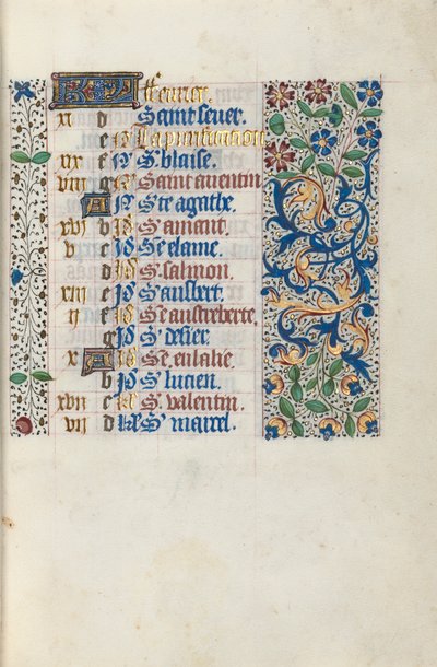 Livro de Horas de Uso de Rouen: fol. 2r, c. 1470 de Master of the Geneva Latini