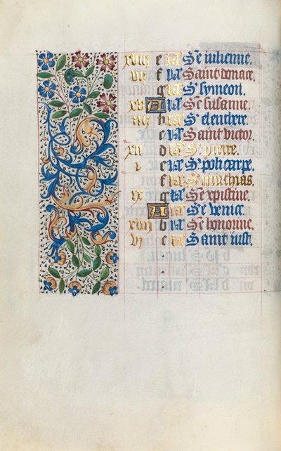 Livro de Horas de Uso de Rouen: fol. 2v, c. 1470 de Master of the Geneva Latini