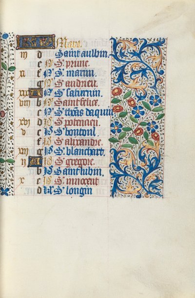 Livro de Horas de Uso de Rouen: fol. 3r, c. 1470 de Master of the Geneva Latini
