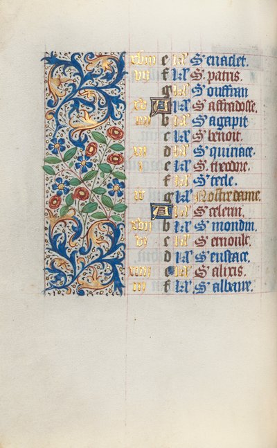 Livro de Horas de Uso de Rouen: fol. 3v, c. 1470 de Master of the Geneva Latini