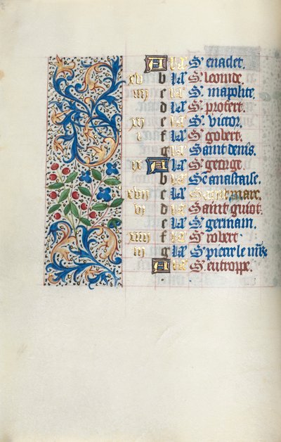 Livro de Horas de Uso de Rouen: fol. 4v, c. 1470 de Master of the Geneva Latini