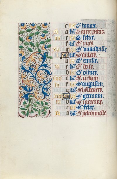 Livro de Horas de Uso de Rouen: fol. 5v, c. 1470 de Master of the Geneva Latini