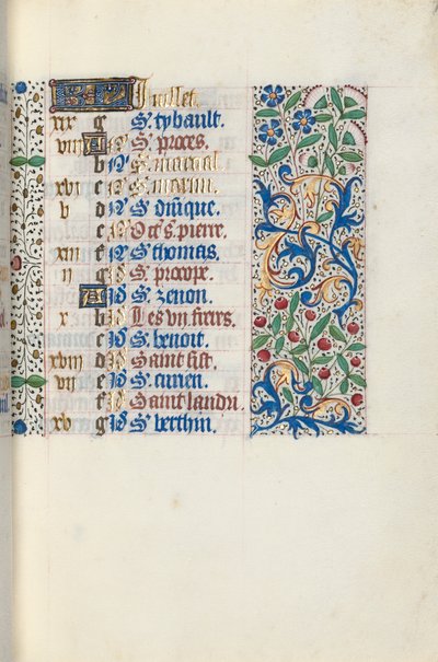 Livro de Horas de Uso de Rouen: fol. 7r, c. 1470 de Master of the Geneva Latini