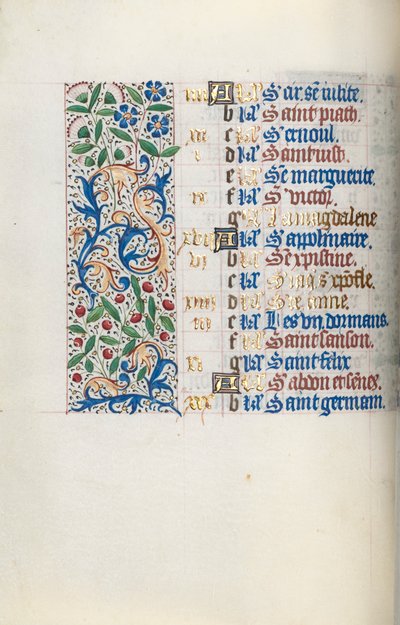 Livro de Horas de Uso de Rouen: fol. 7v, c. 1470 de Master of the Geneva Latini