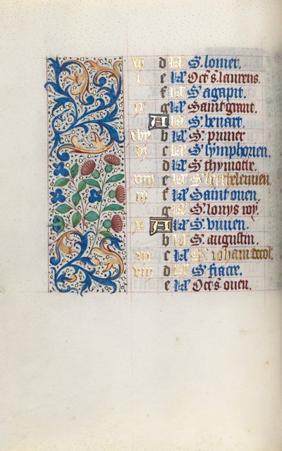 Livro de Horas de Uso de Rouen: fol. 8v, c. 1470 de Master of the Geneva Latini
