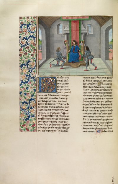João de Gaunt convida os convidados para o casamento da sua filha com o rei de Portugal de Master of the Getty Froissart