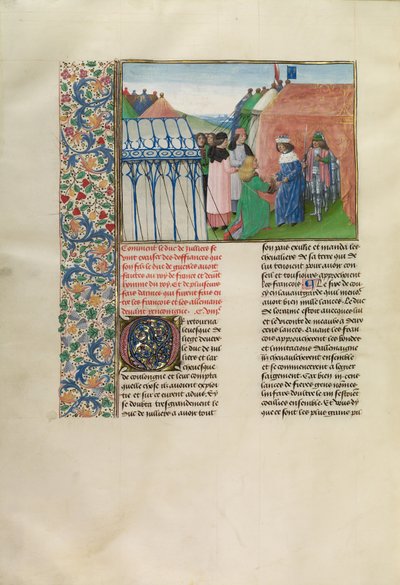 O Rei Carlos VI de França recebe o Duque de Jülich de Master of the Getty Froissart