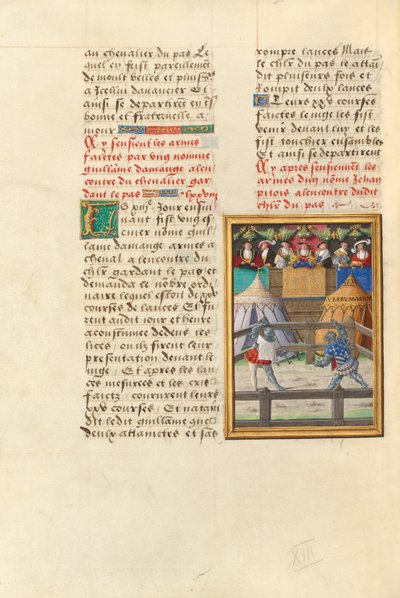 Jacques de Lalaing contra o escudeiro Jean Pitois na passagem de armas da Fonte das Lágrimas de Master of the Getty Lalaing