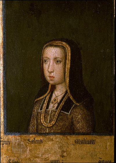 Retrato de Margarita da Áustria, em 1494 (pintura sobre madeira) de Master of the Guild of Saint George
