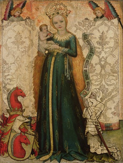 Madonna e criança com espigas de milho, 1440-50 de Master of the Hallein Altarpiece
