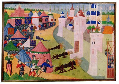 O assalto à cidade forte de Afrique, século XV. de Master of the Harley Froissart