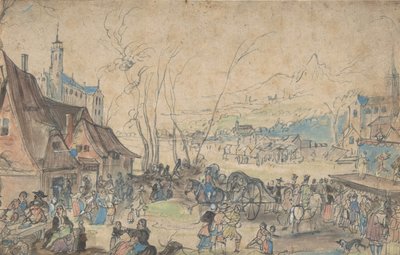 Feira da Vila, século XVI. de Master of the Hermitage Sketchbook