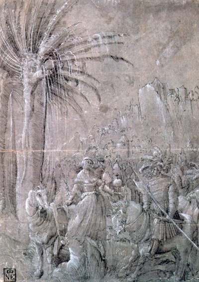 "David e Abigail", início do século XVI. de Master of the Historia of Frederici