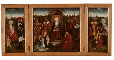O Tríptico Poortakker, c.1500-10 (óleo sobre painel) de Master of the Holy Family of St. Anne