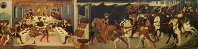 A história de Alatiel, a cavalo e em um banquete (painel) de Master of the Jarves Chest