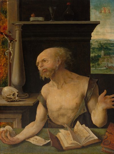 São Jerônimo em Penitência, 152530. de Master of the Lille Adoration