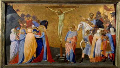 A Detrempe da Crucificação do Mestre da Madonna De San Pietro d