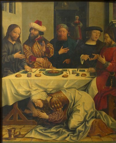 Cristo na casa de Simão, o fariseu, ca 1510-1520. de Master of the Magdalen Legend