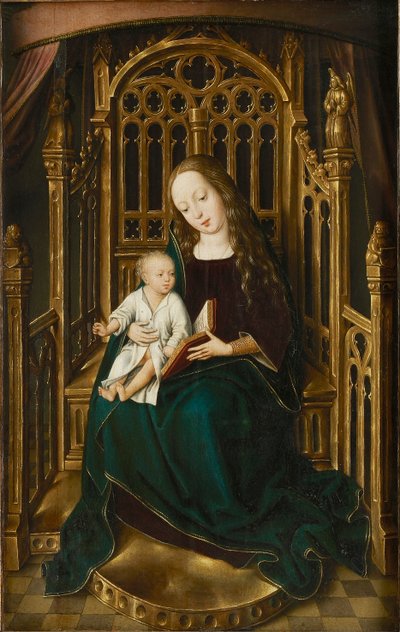 A Virgem e o menino entronizados, 1490-1500. de Master of the Magdalen Legend