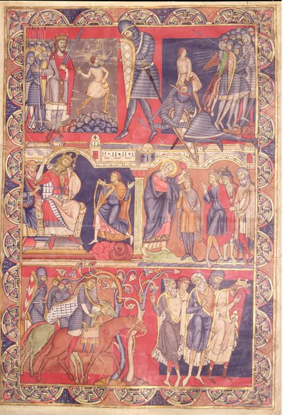 Cenas da vida de Samuel, Saul e David, da Bíblia de Winchester, 1160-80 de Master of the Morgan Leaf