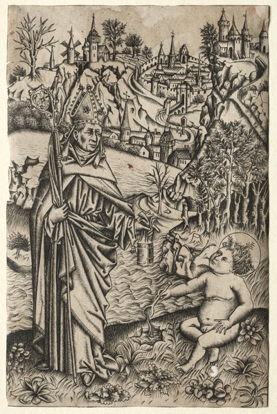 Santo Agostinho e o Menino à beira-mar de Master of the Nuremberg Passion