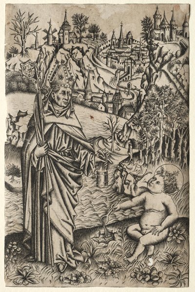 Santo Agostinho e a criança à beira-mar, c. 1465-1469. de Master of the Nuremberg Passion