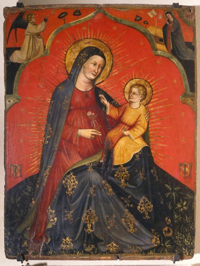 Madonna e Criança e Anunciação, c.1390 (tempera no painel) de Master of the Pesaro Crucifix