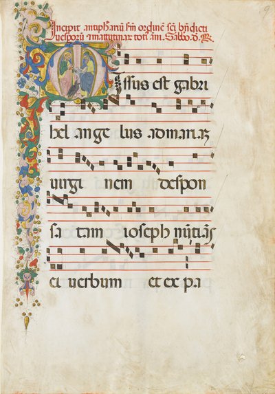 Folha de Manuscrito com São João Evangelista e São João Baptista..., segunda metade de 15 cêntimos. de Master of the Riccardiana Lactantius