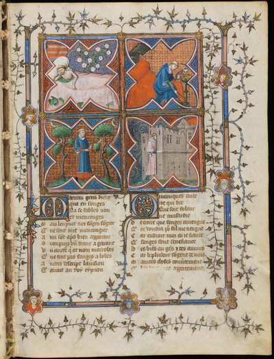 Miniatura de um manuscrito do Roman de la Rose por Guillaume de Lorris e Jean de Meun, 1353 de Master of the Rose novels