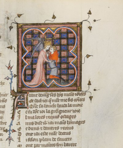 Miniatura de um manuscrito do Roman de la Rose por Guillaume de Lorris e Jean de Meun, 1353 de Master of the Rose novels