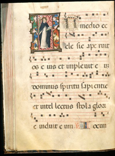 Fólio de um final do século XV gradual (tinta, têmpera e folha de ouro em pergaminho) de Master of the Saluces Hours (attr. to)