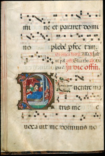 Folio de uma folha gradual, do final do século XV (tinta, tempera e folha de ouro sobre pergaminho) de Master of the Saluces Hours (attr. to)