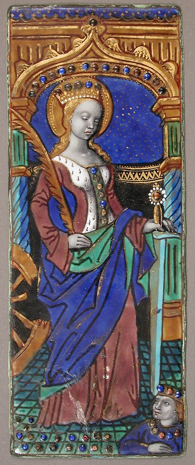 Painel Tríptico com Santa Catarina, francesa, século XV-XVIII. de Master of the Triptych of Louis