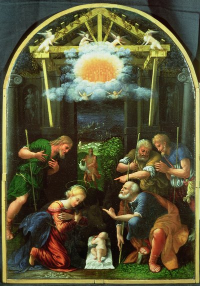 A Adoração dos Pastores (óleo sobre painel) de Master of the Twelve Apostles