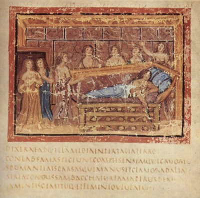 A morte de Dido, ca 400 de Master of the Vatican Vergil