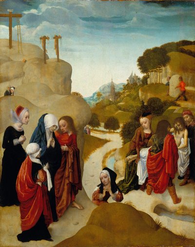 Sepultura de Cristo, c.1490 (óleo sobre painel) de Master of the Virgo Inter Virgines