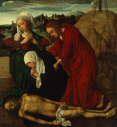 A Lamentação sobre o Cristo Morto, c.1490 (óleo sobre painel) de Master of the Virgo Inter Virgines