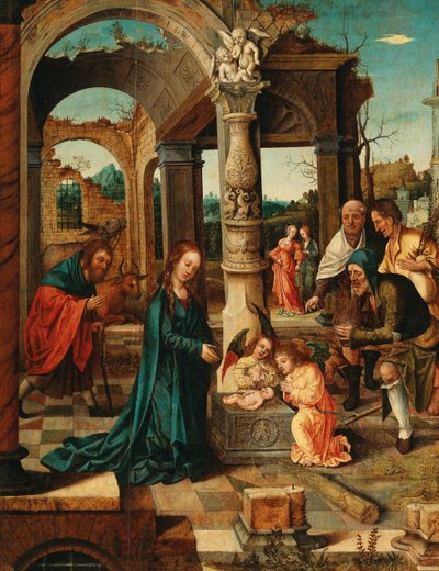 Mestre Von Groote - Adoração pelos pastores de Master of the von Groote Adoration