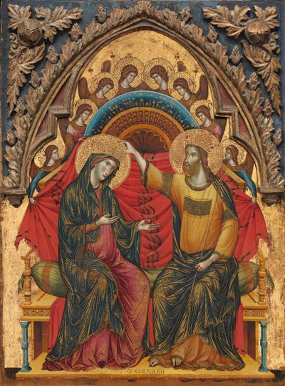 A Coroação da Virgem, 1324. de Master of the Washington Coronation