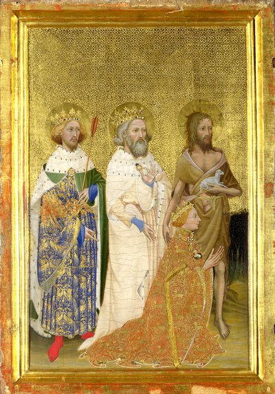 Ricardo II de Inglaterra com os seus santos padroeiros (O painel interior esquerdo do Wilton Diptych) de Master of the Wilton Diptych