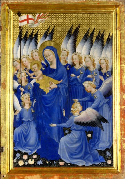 Virgem e Criança com Anjos (O painel interior direito do Wilton Diptych) de Master of the Wilton Diptych