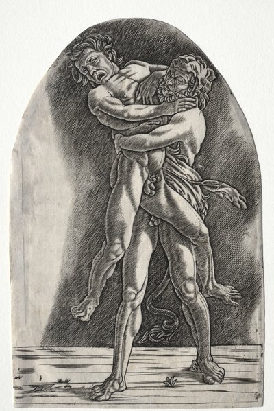 Hércules e Anteu, c.1510. de Master of the Year 1515
