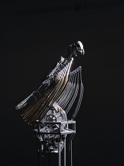 The Nerve Rack, 2019 (Acetal, Acrílico, Alumínio, Latão, Circuitos eléctricos, Pintura, PVC, Resina, Servomotores, Aço) de Mat Collishaw