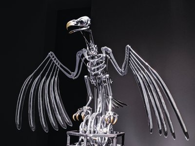 The Nerve Rack, 2019 (Acetal, Acrílico, Alumínio, Latão, Circuitos eléctricos, Pintura, PVC, Resina, Servomotores, Aço) de Mat Collishaw
