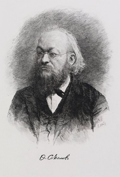 Retrato do historiador Fyodor Fyodorovich Sokolov 1841-1909, década de 1900 de Mate