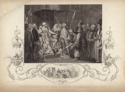 Rei George III recebendo o embaixador turco e terno de Mather Brown